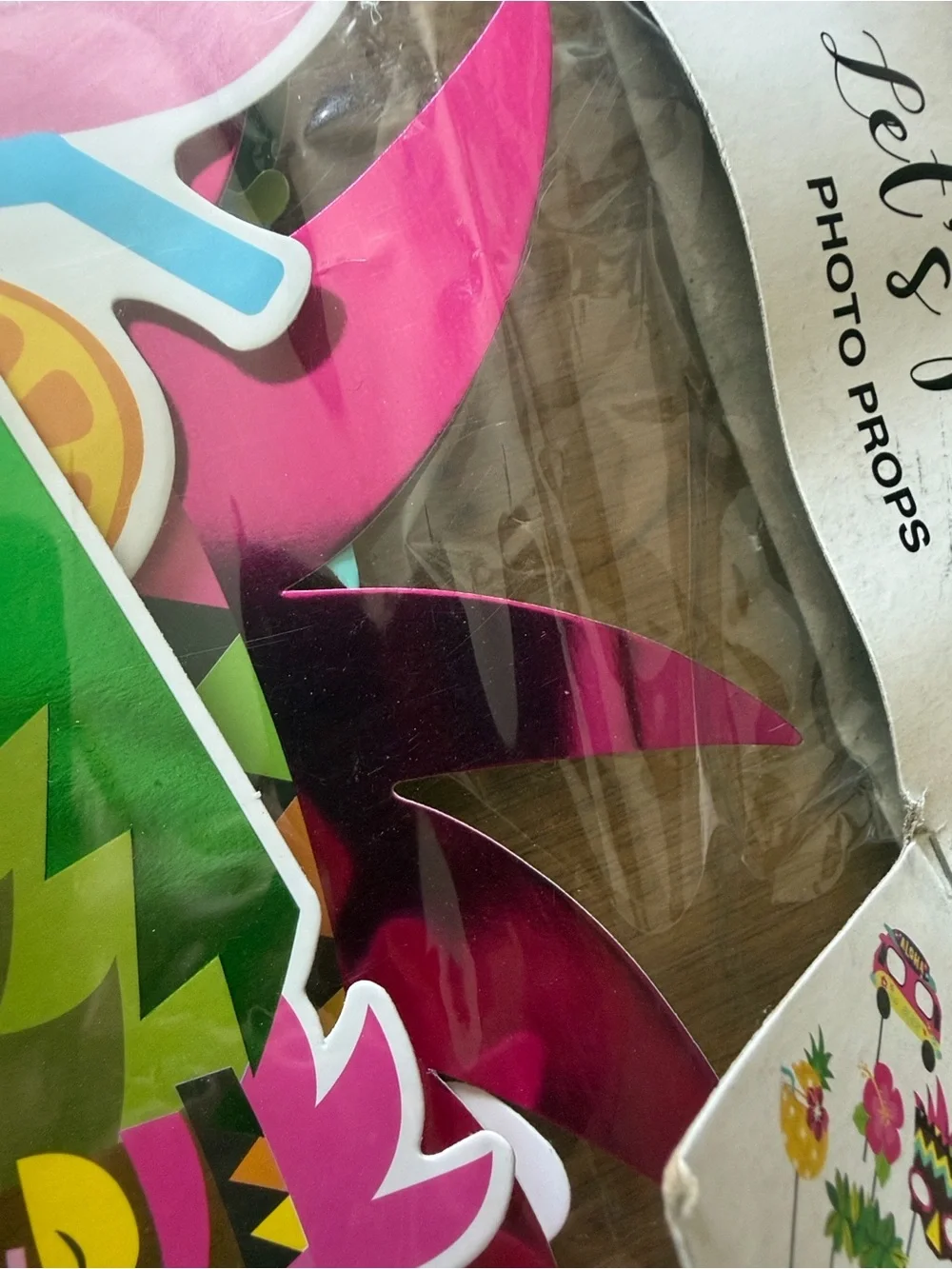 Hobby Lobby Tropical Party Photo Props - Pink, Green, Yellow
